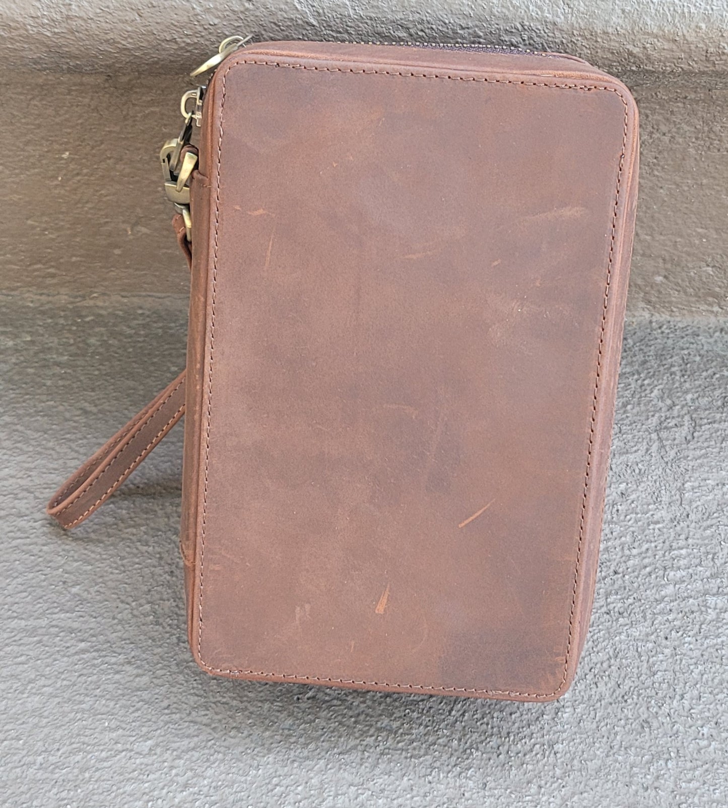 Genuine Leather Travel Cigar Storage Holder