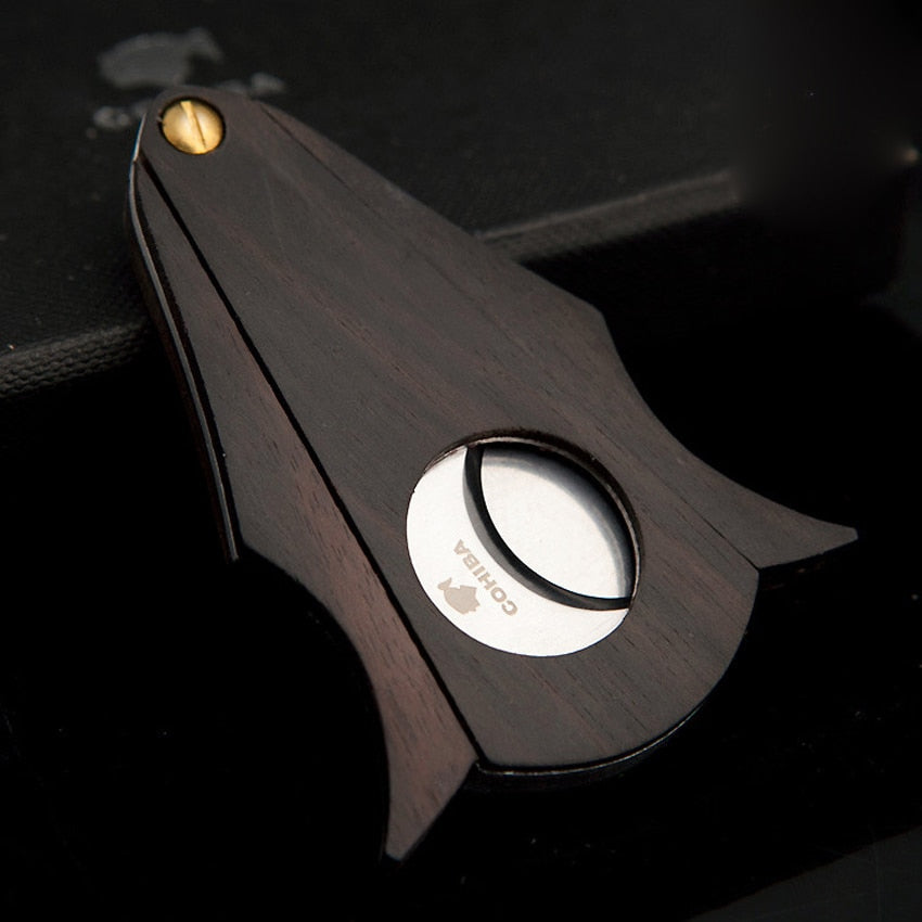 Double Blade Rose Wood Cigar Cutter