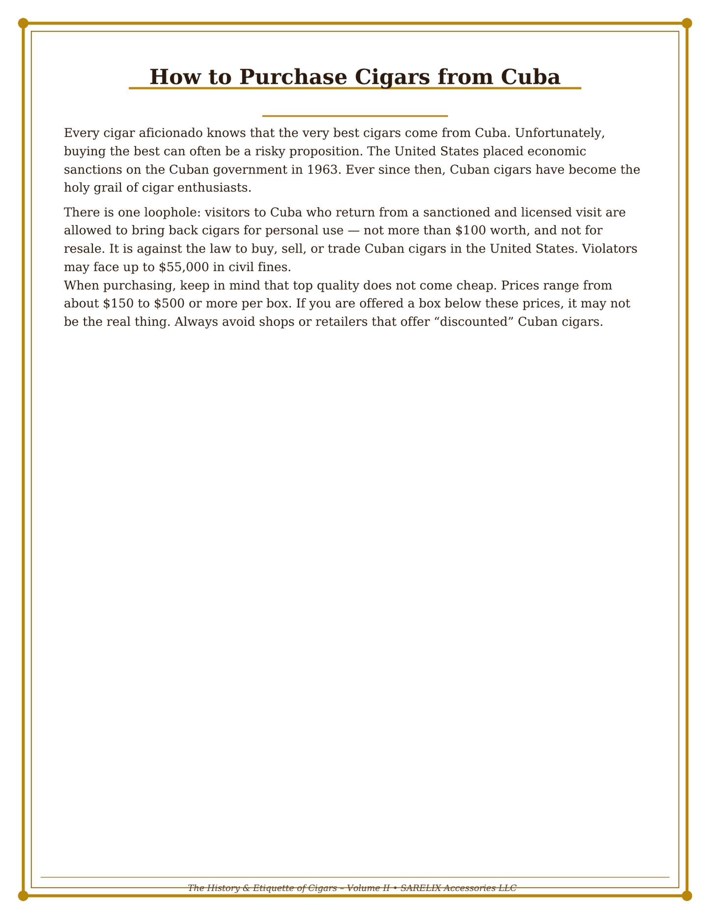 The Etiquette & History of Cigars Vol II