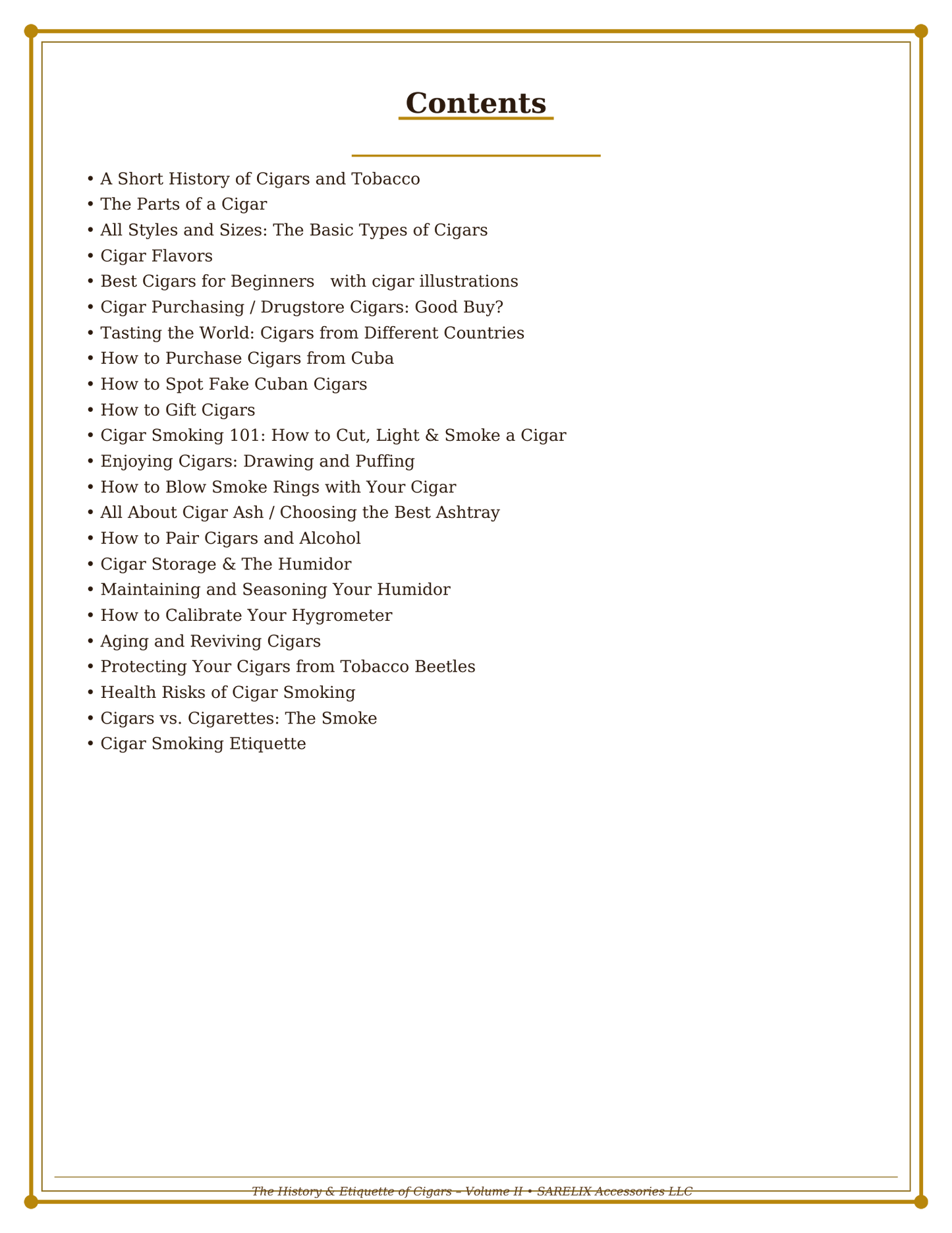 The Etiquette & History of Cigars Vol II