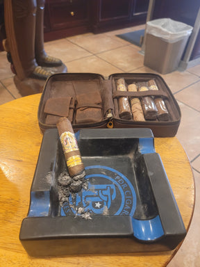 Genuine Leather Travel Cigar Storage Holder