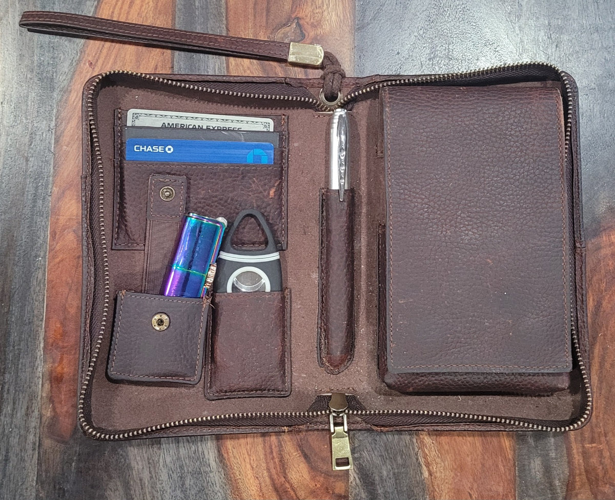 Multifunctional Leather Travel Cigar Case